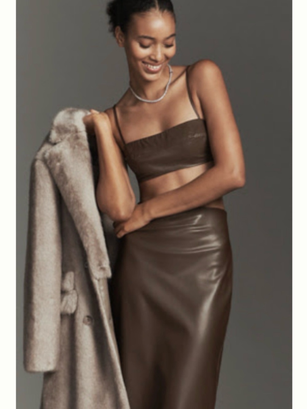 Brand New NIA FAUX LEATHER NYX BUSTIER TOP